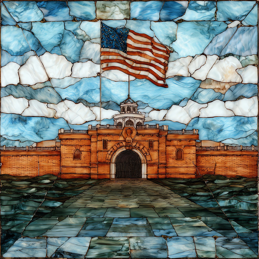 Fort McHenry star fort — ceramic art tile