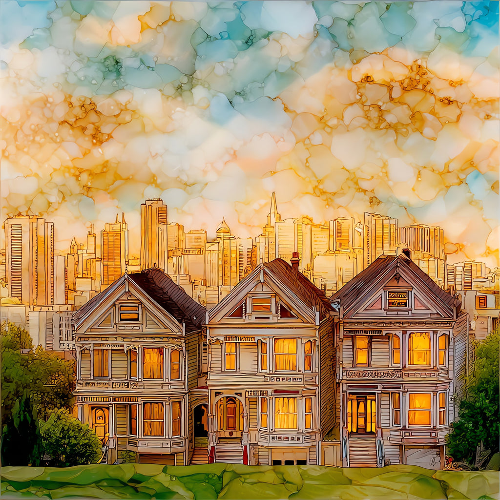 Painted Ladies — ceramic art tile