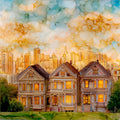 Painted Ladies — ceramic art tile