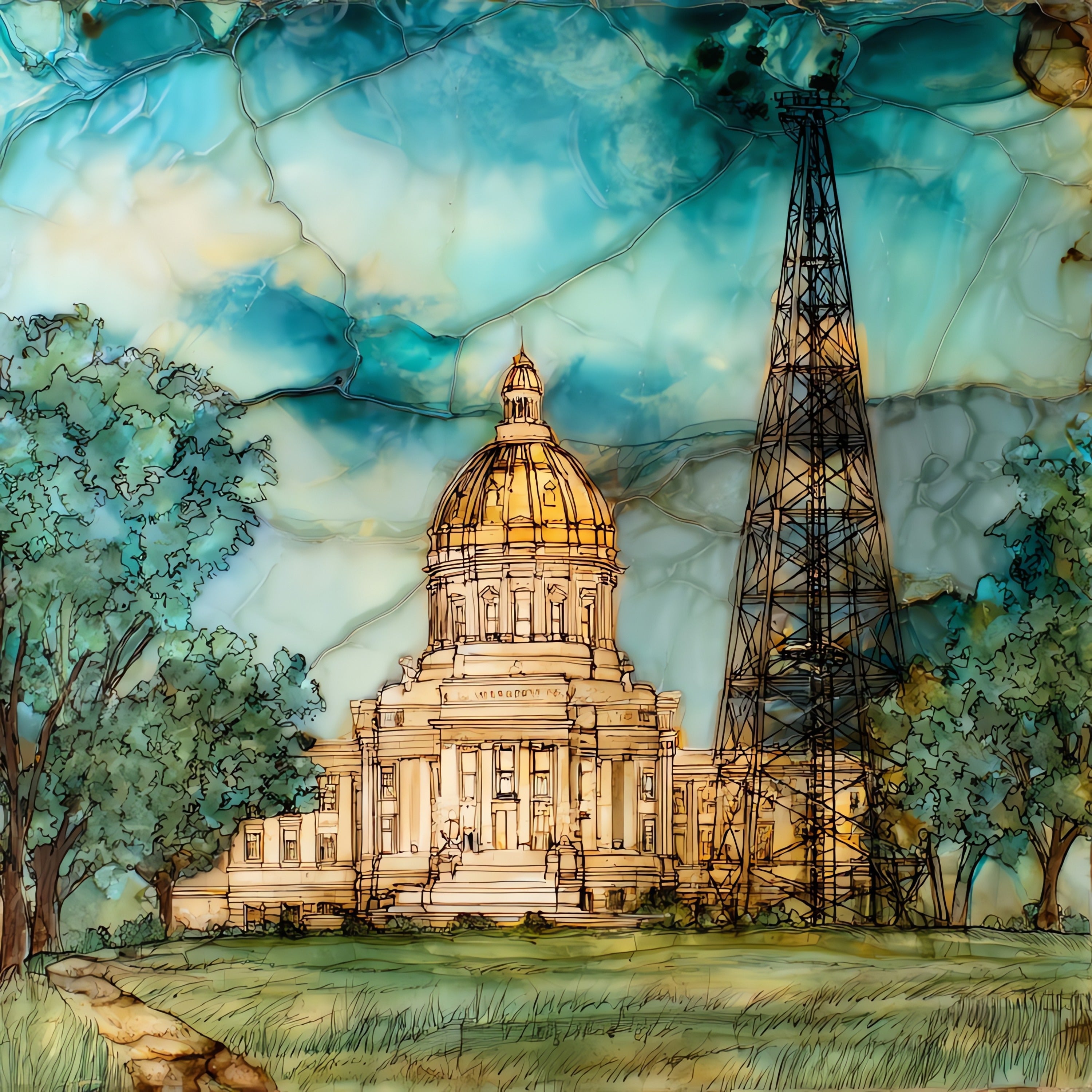 the Oklahoma State Capitol — ceramic art tile