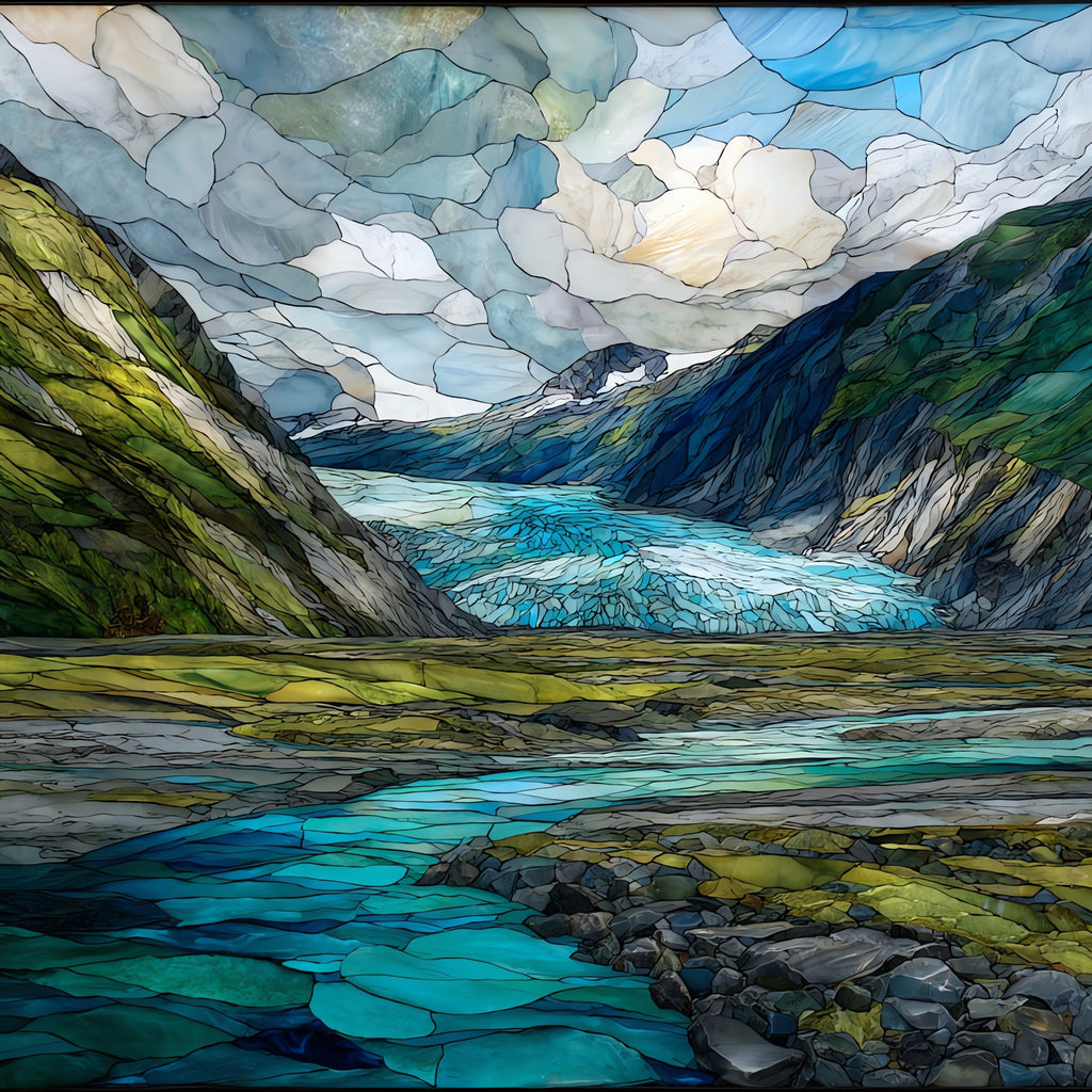 Exit Glacier terminus — ceramic art tile
