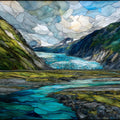 Exit Glacier terminus — ceramic art tile