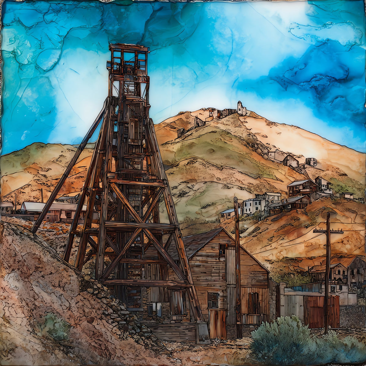 Tonopah Historic Mining Park — ceramic art tile