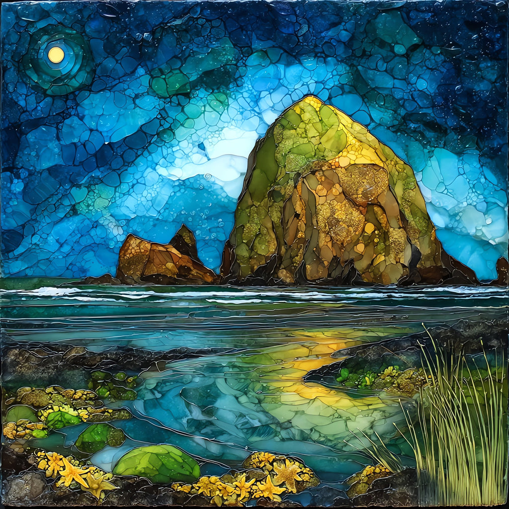 Haystack Rock — ceramic art tile