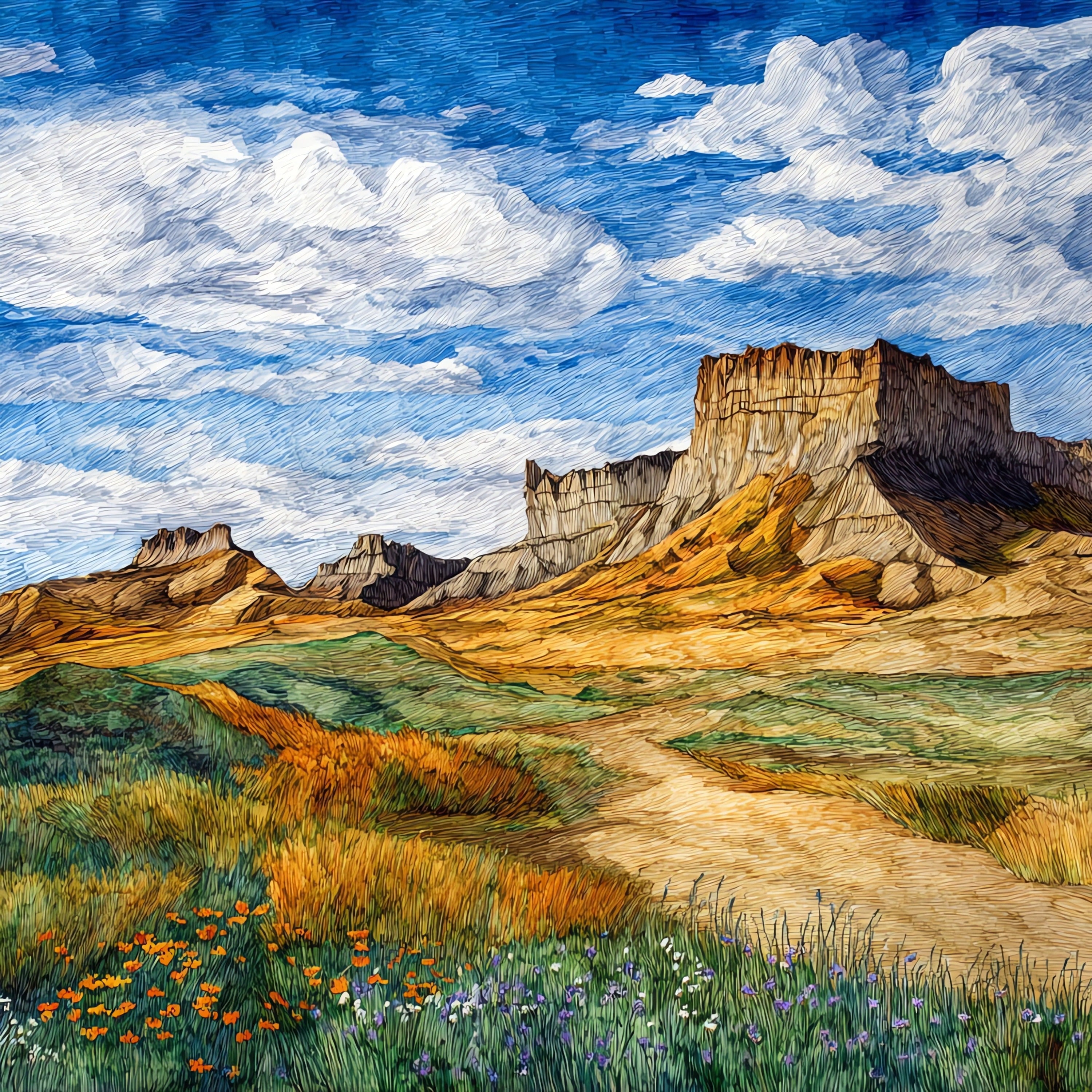 Scotts Bluff National Monument — ceramic art tile