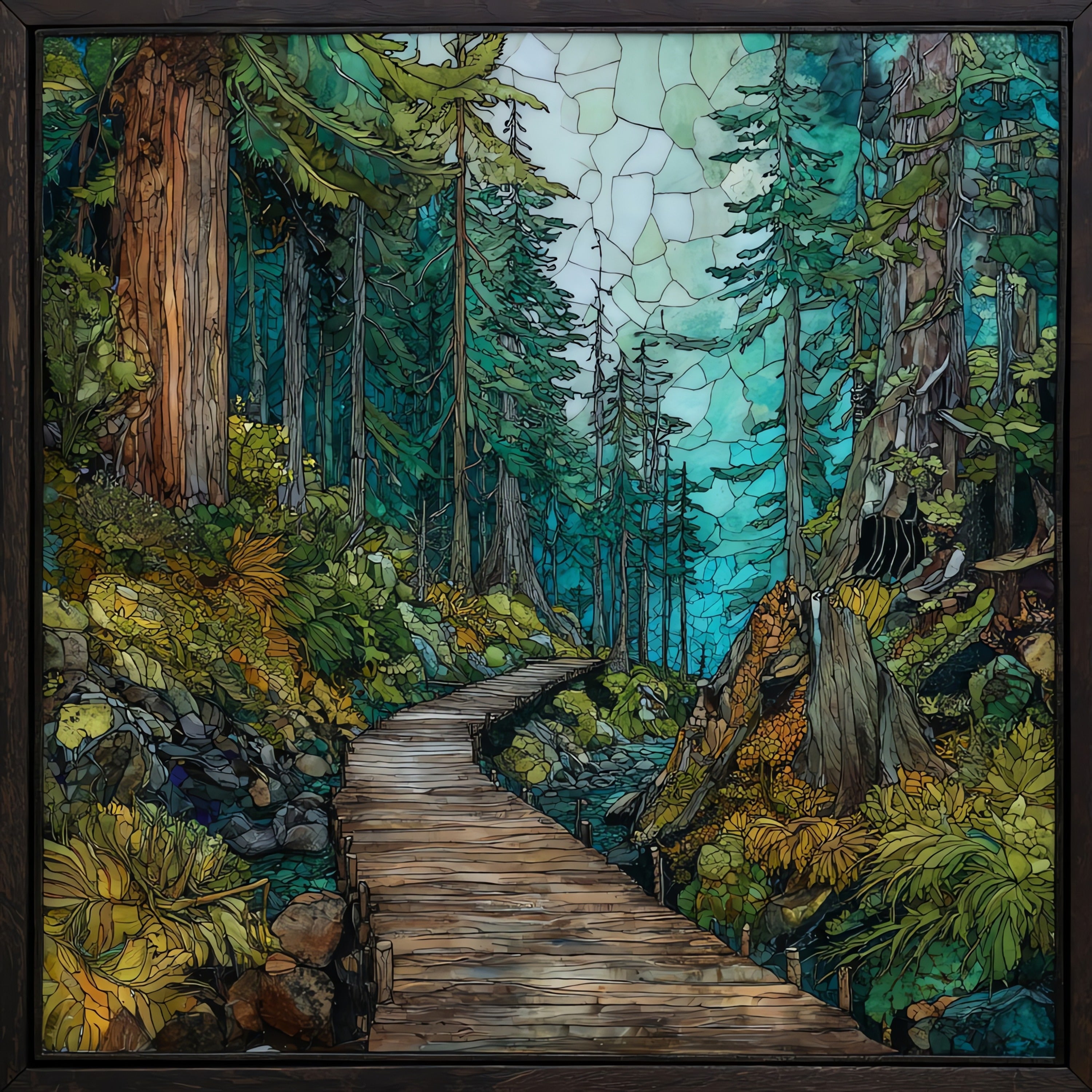 the Bartlett Cove rainforest trail in — ceramic art tile