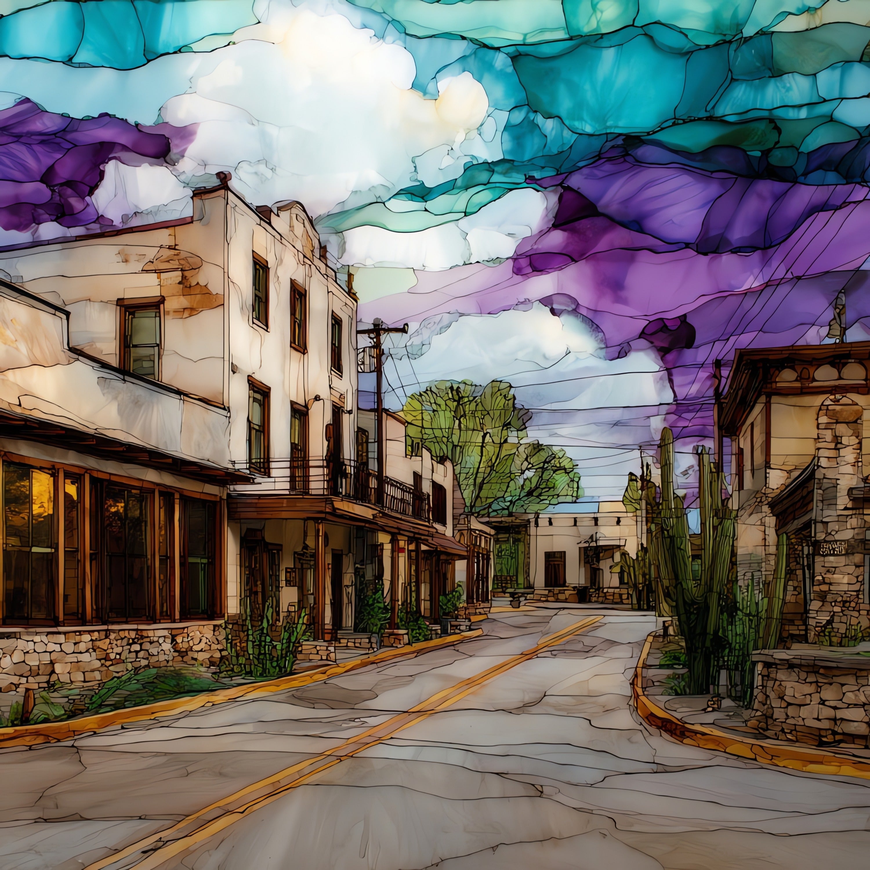 Alpine Texas downtown — ceramic art tile
