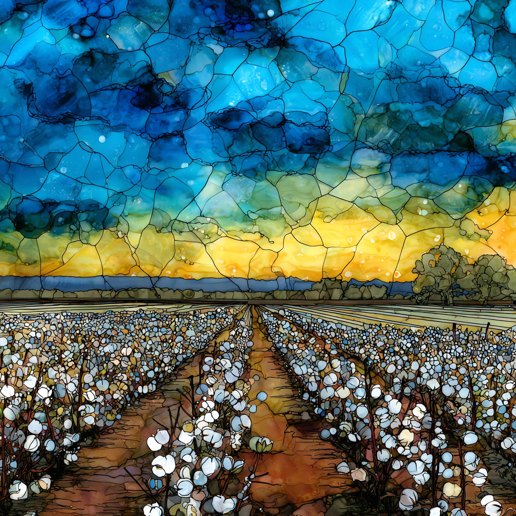 the Mississippi Delta cotton — ceramic art tile