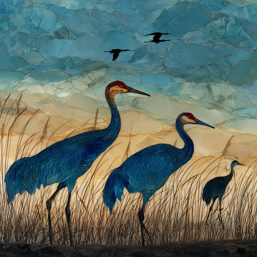 the Mississippi Sandhill Crane — ceramic art tile