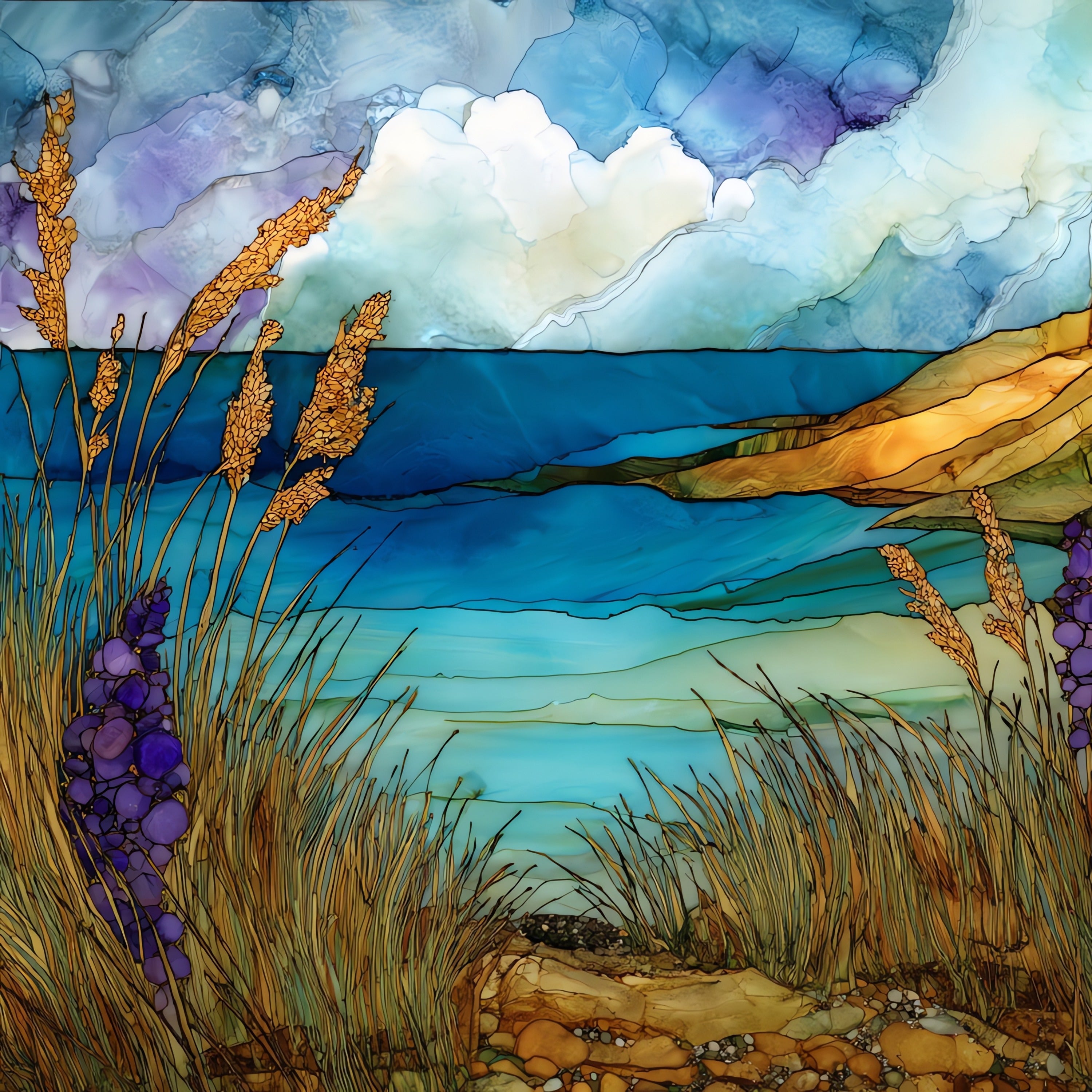Mackerel Cove on Conanicut — ceramic art tile