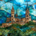 Lleida cathedral on the hill — ceramic art tile
