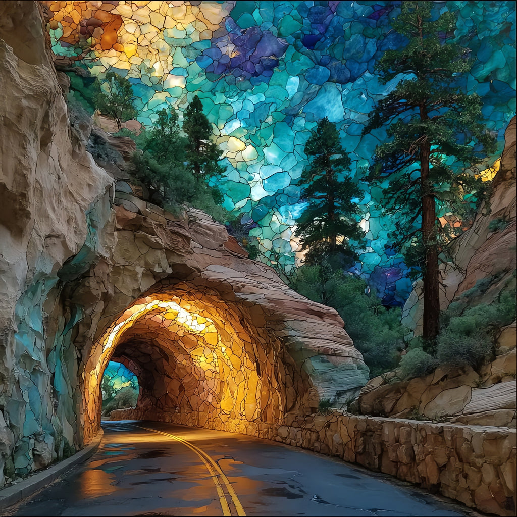 the Mount Carmel Highway — ceramic art tile