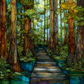 the Pocomoke Cypress Swamp boardwalk — ceramic art tile