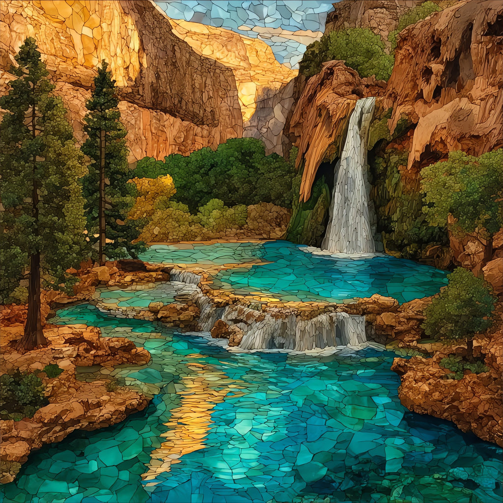 Grand Canyon Havasu Falls — ceramic art tile