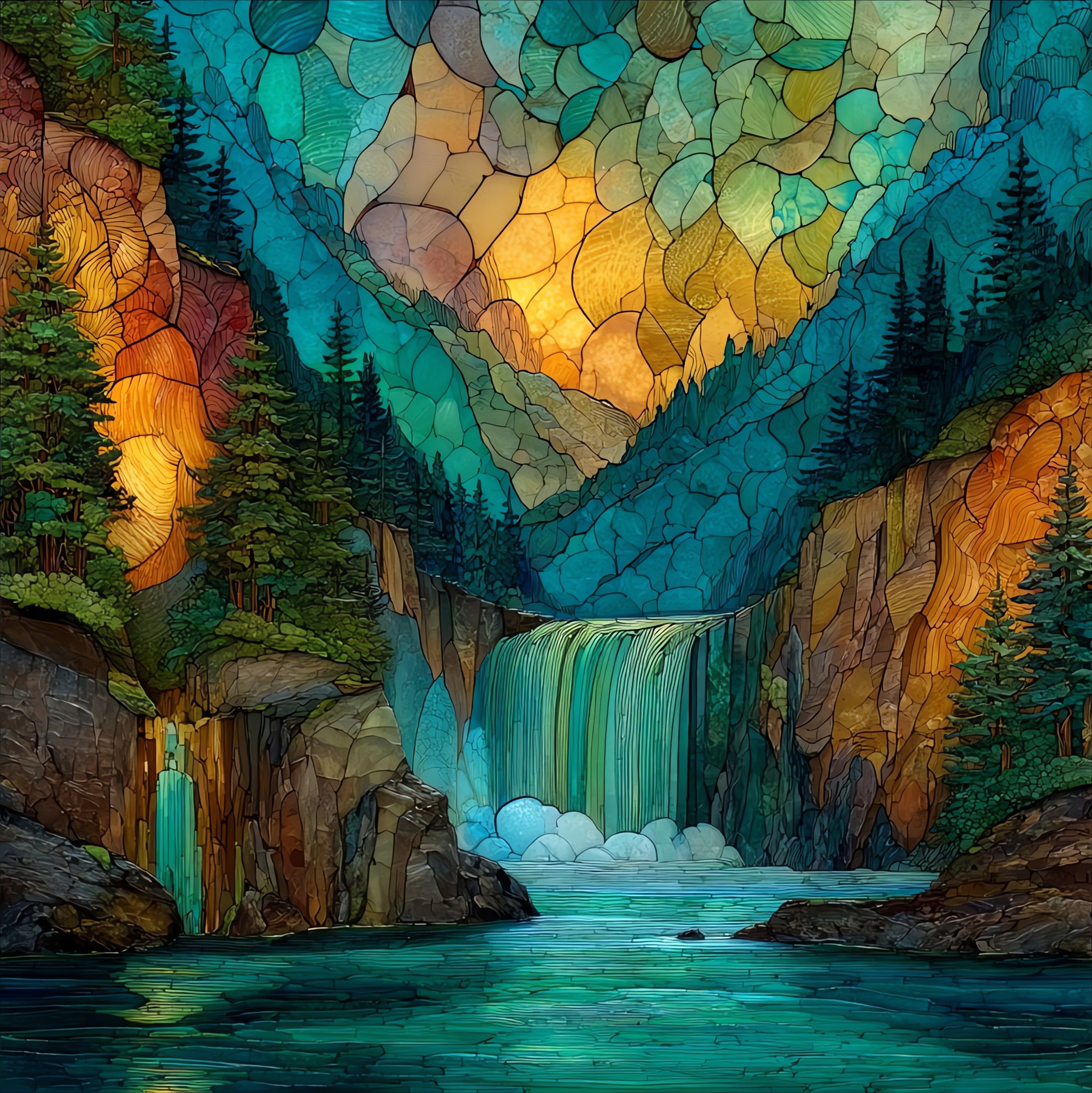 Hidden Falls below the — ceramic art tile