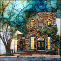 the Amana Colonies brick storefront — ceramic art tile