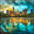 Congress Avenue Bridge bat emergence — ceramic art tile