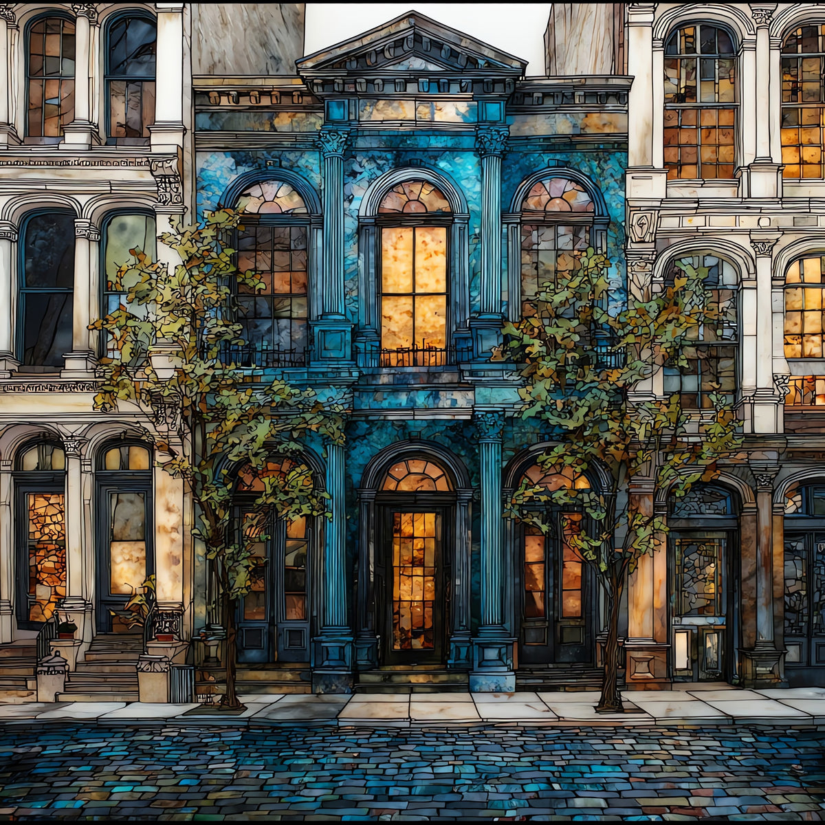 a SoHo block on Greene Street — ceramic art tile