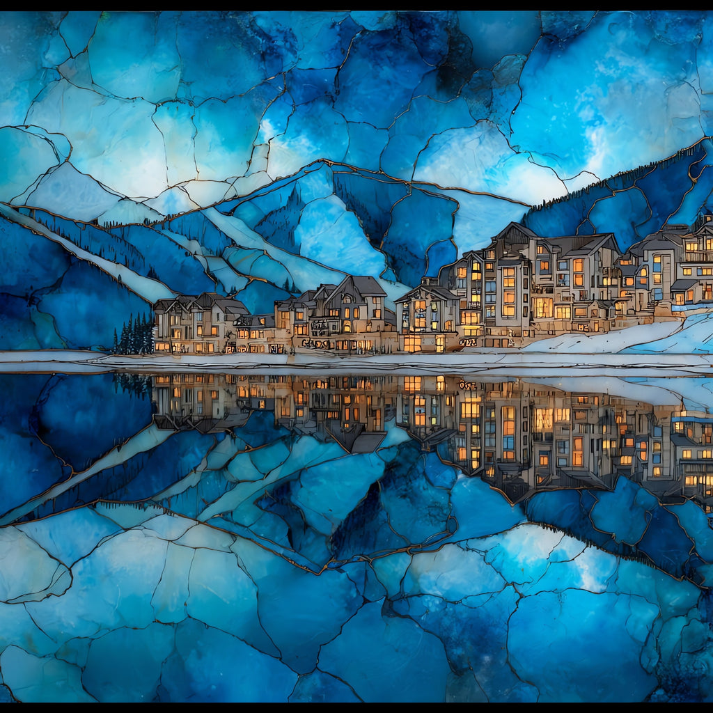 Keystone at twilight Tenmile Range — ceramic art tile