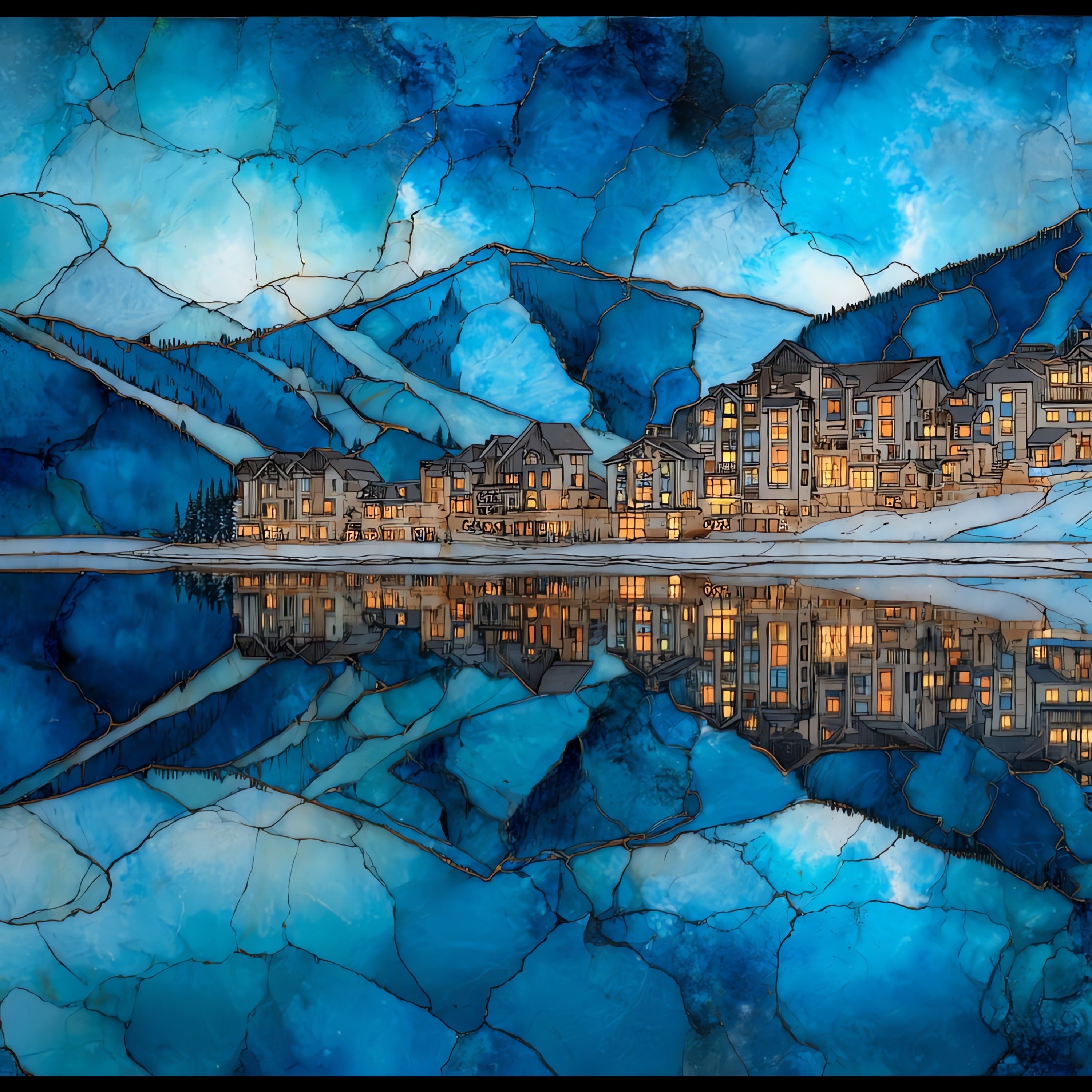 Keystone at twilight Tenmile Range — ceramic art tile