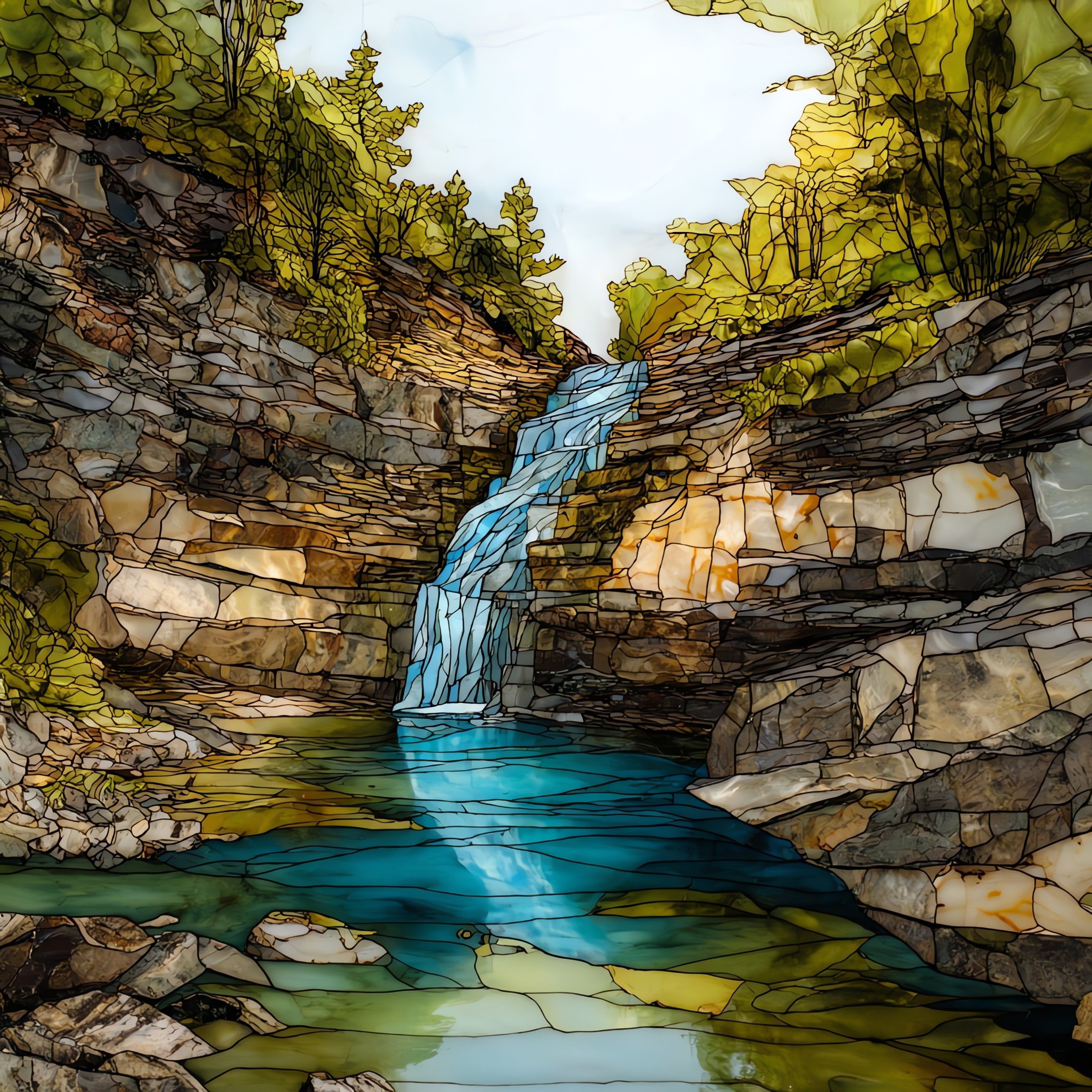 Buttermilk Falls State Park — ceramic art tile