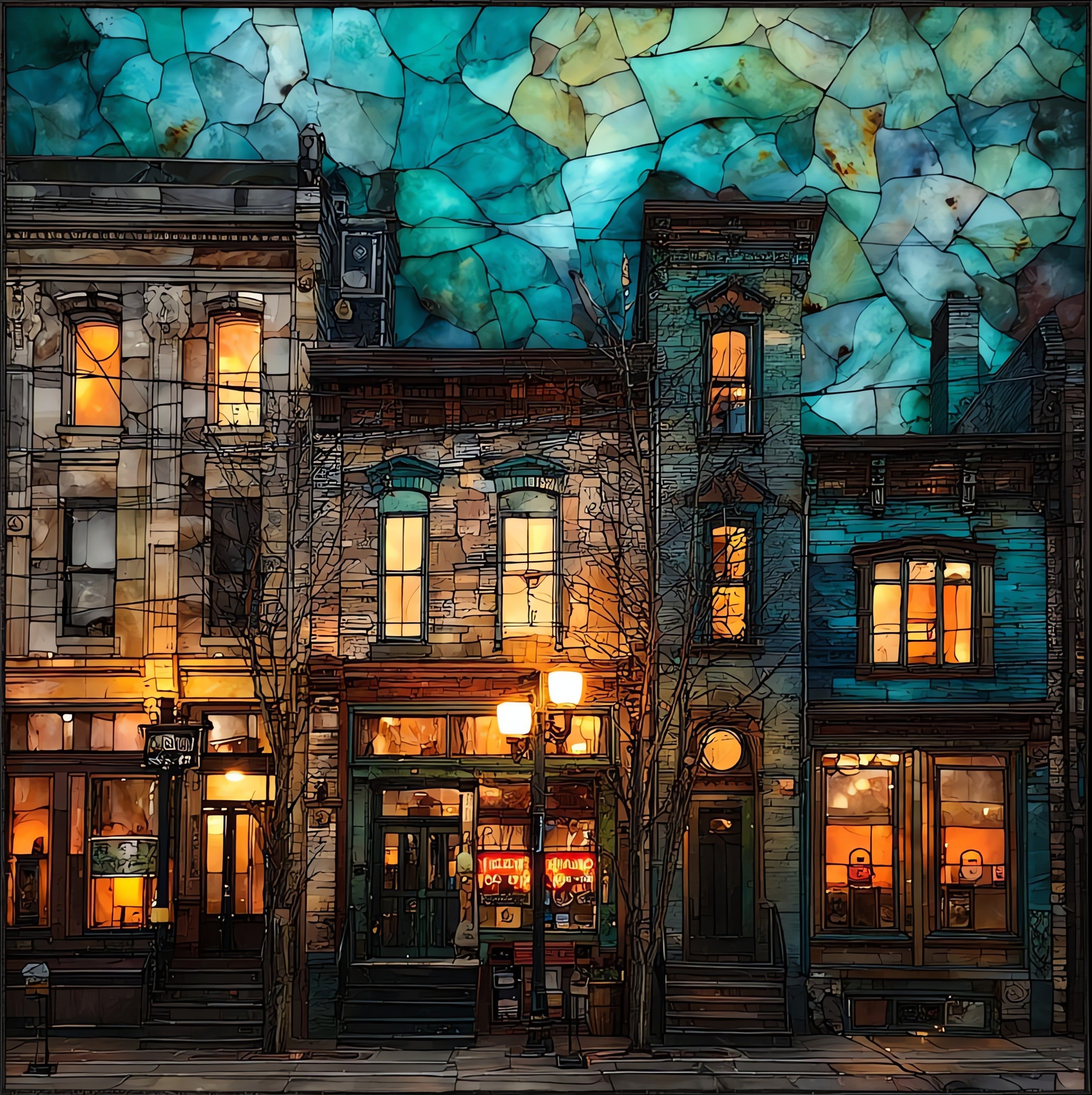 Greektown — ceramic art tile