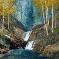 Little Spearfish Falls cascading — ceramic art tile
