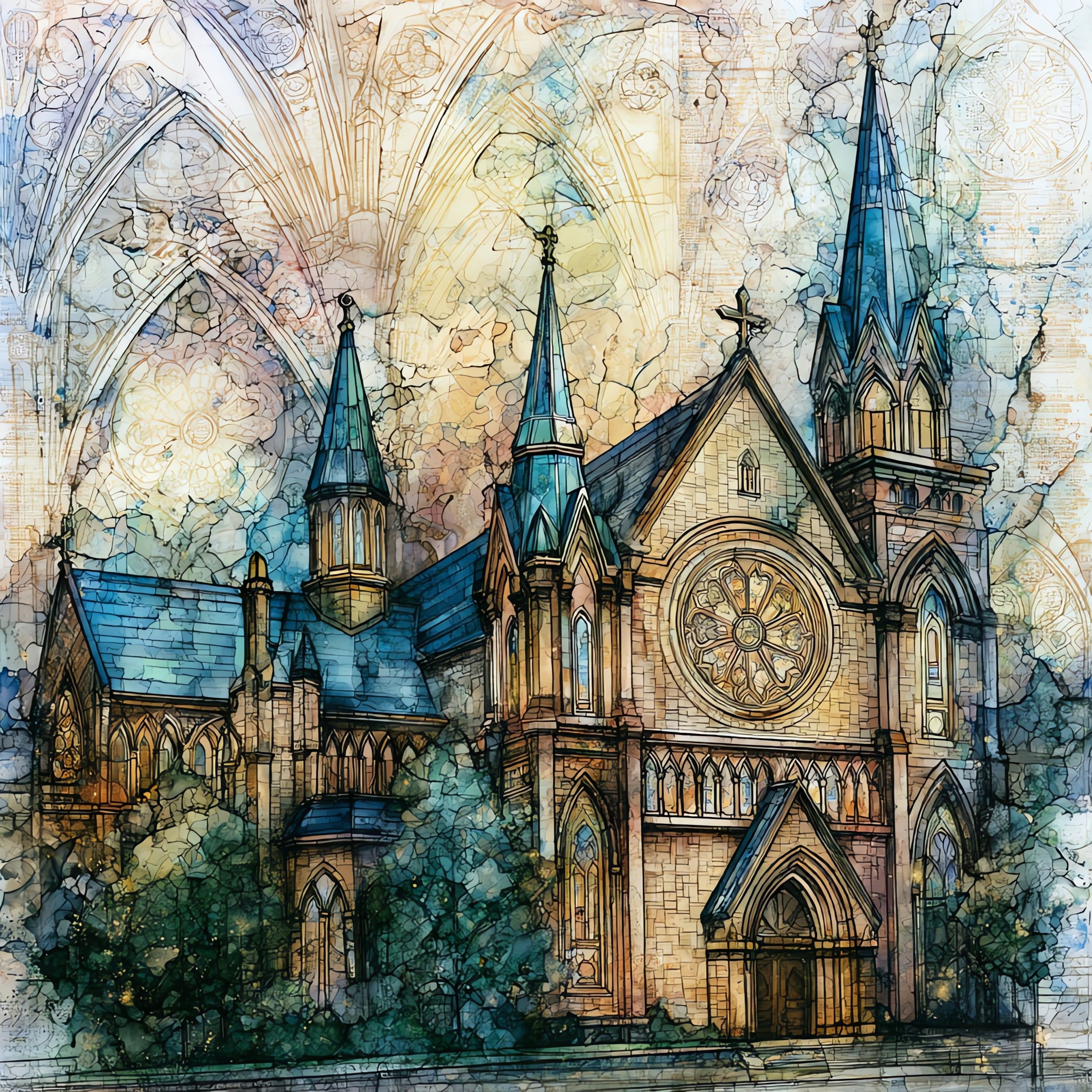 the Basilica of the Sacred Heart — ceramic art tile