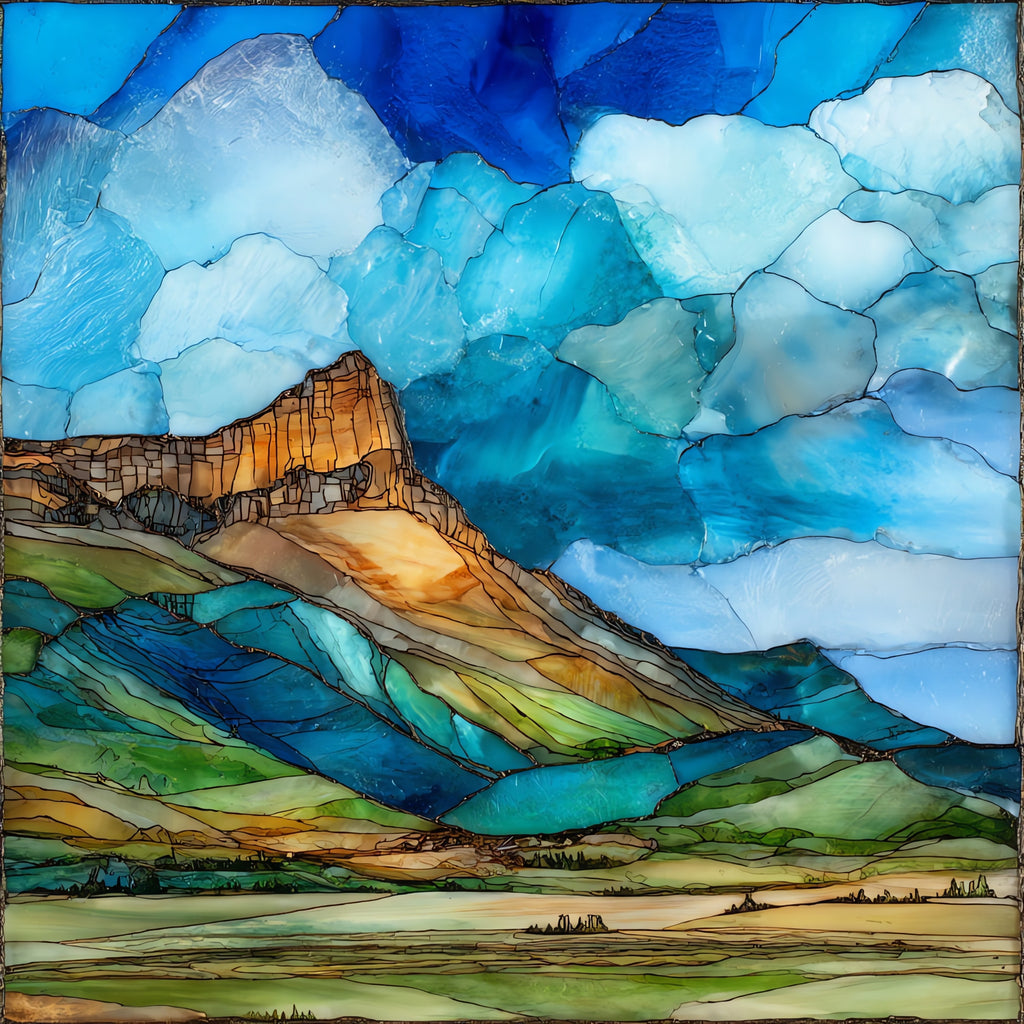 the Bridger Range — ceramic art tile