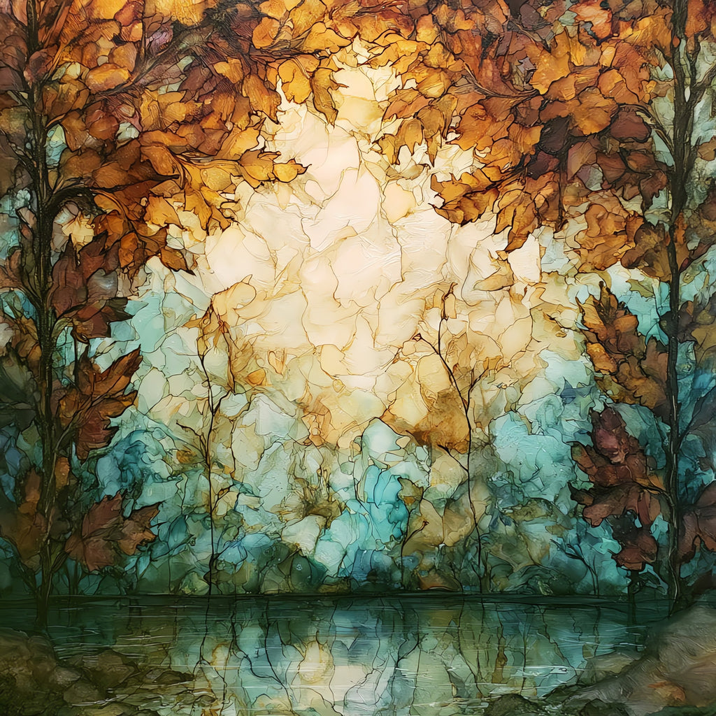 the amber canopy of a kelp — ceramic art tile