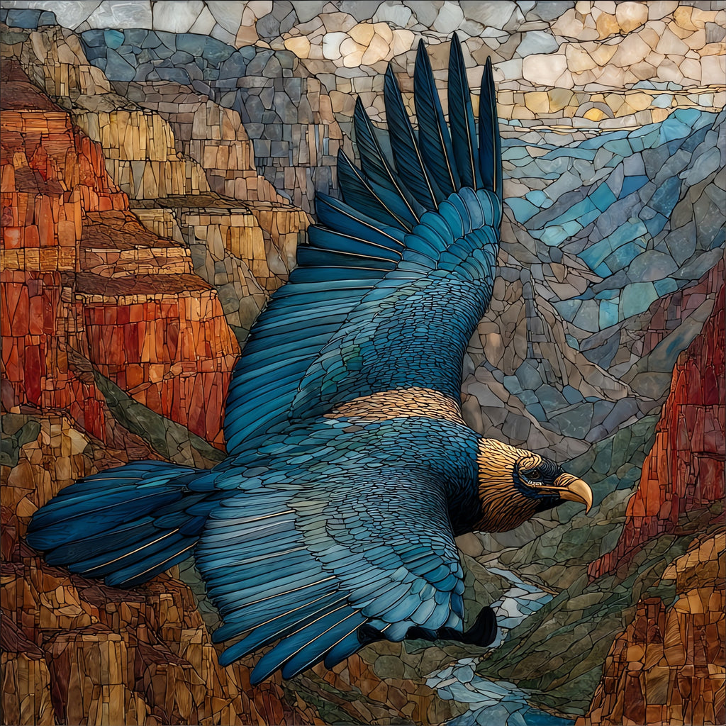 California condor soaring — ceramic art tile