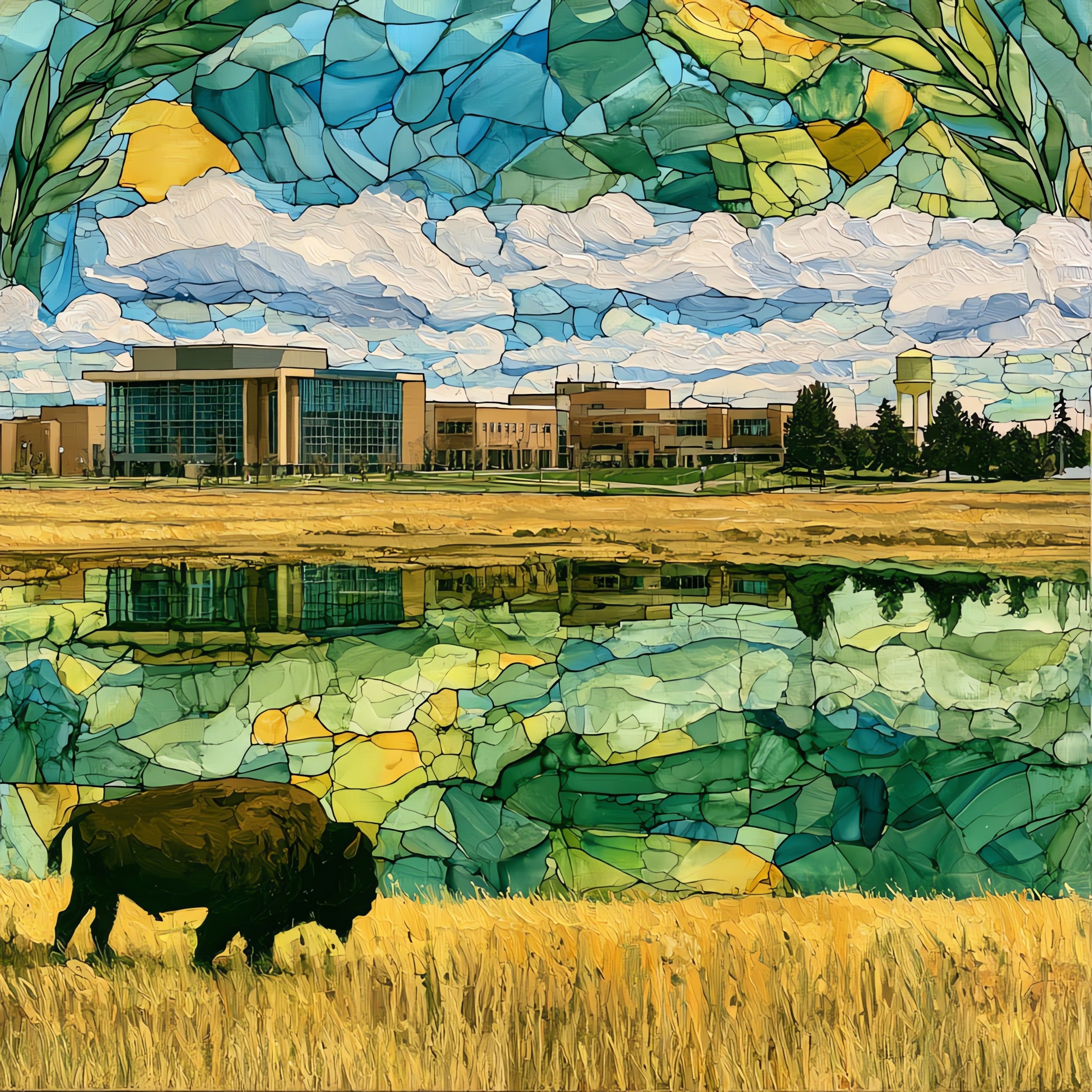 the NDSU campus in — ceramic art tile