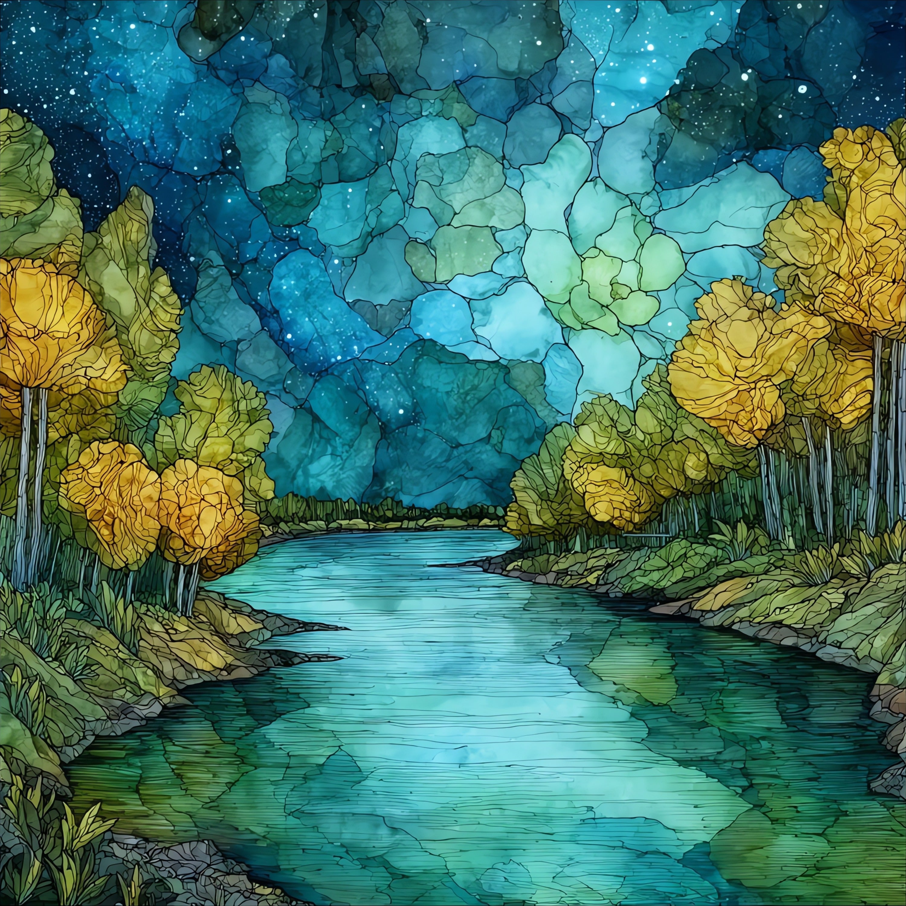 the Mississippi River — ceramic art tile