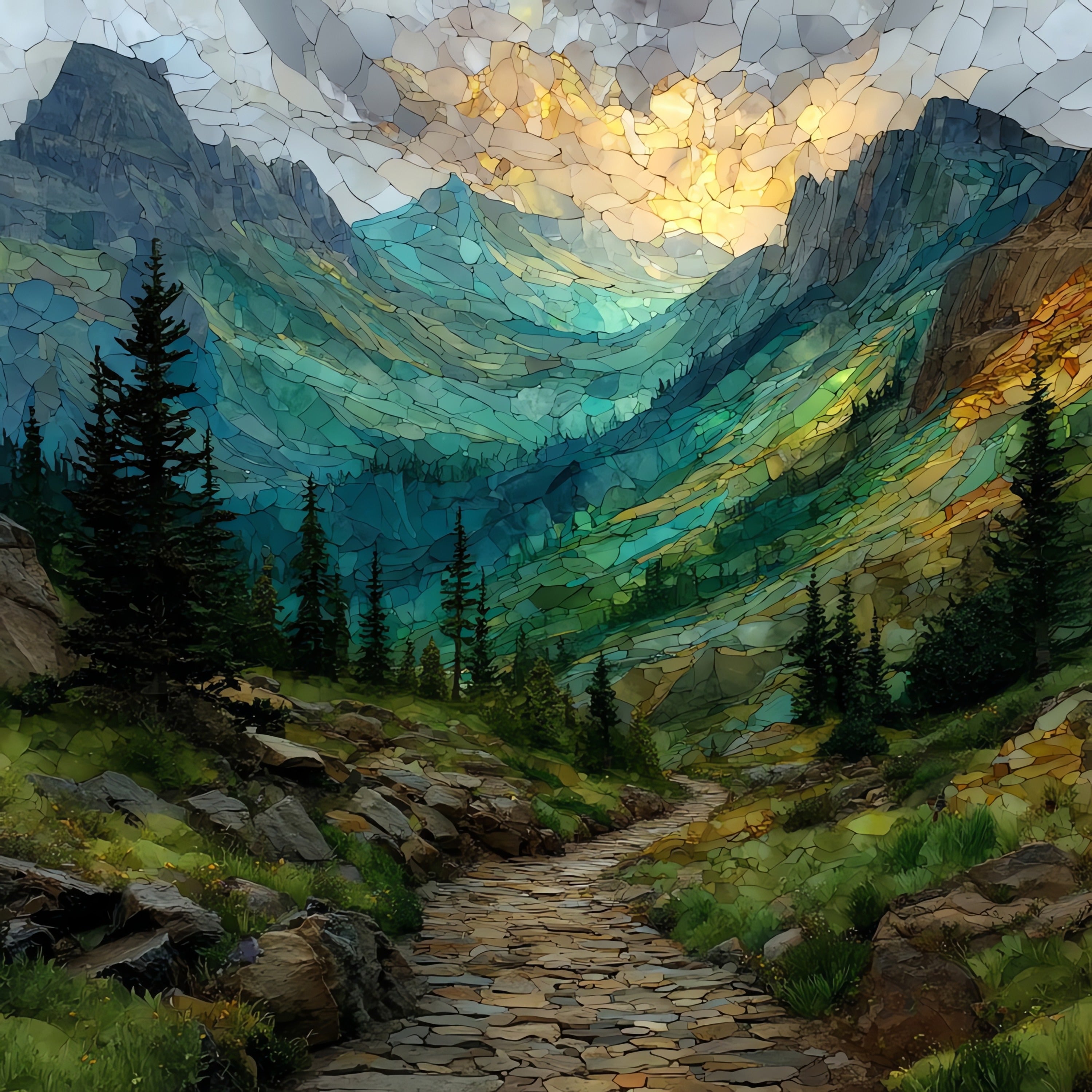 Highline Trail Haystack Pass — ceramic art tile