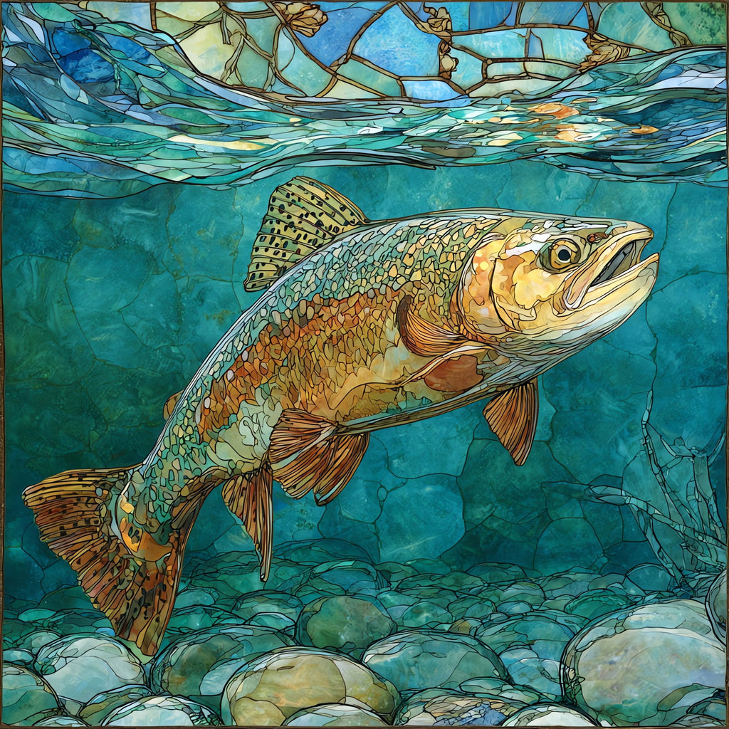 a Lahontan cutthroat trout — ceramic art tile