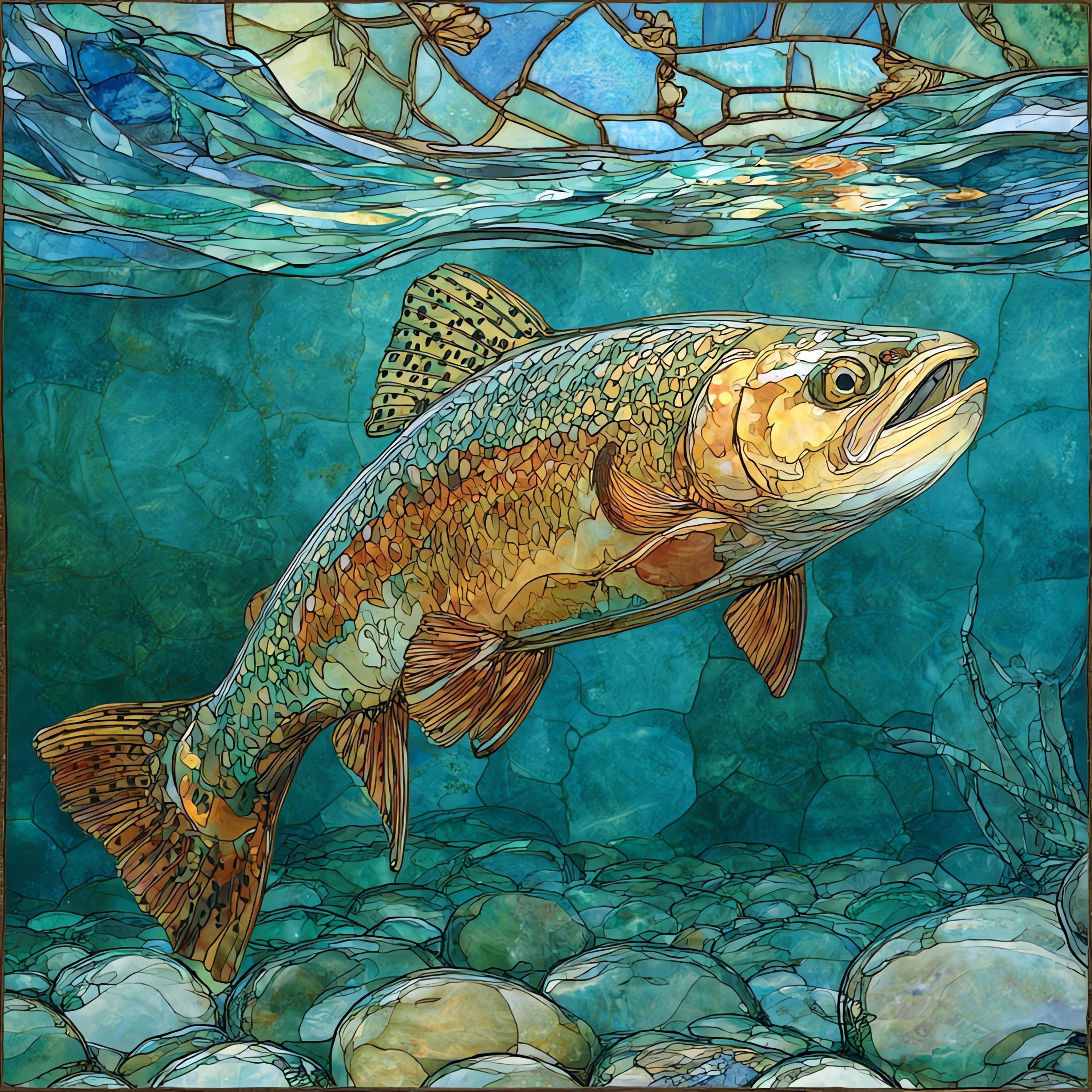 a Lahontan cutthroat trout — ceramic art tile
