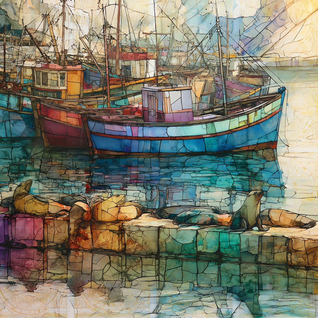 Cape fur seals lounging on the — ceramic art tile