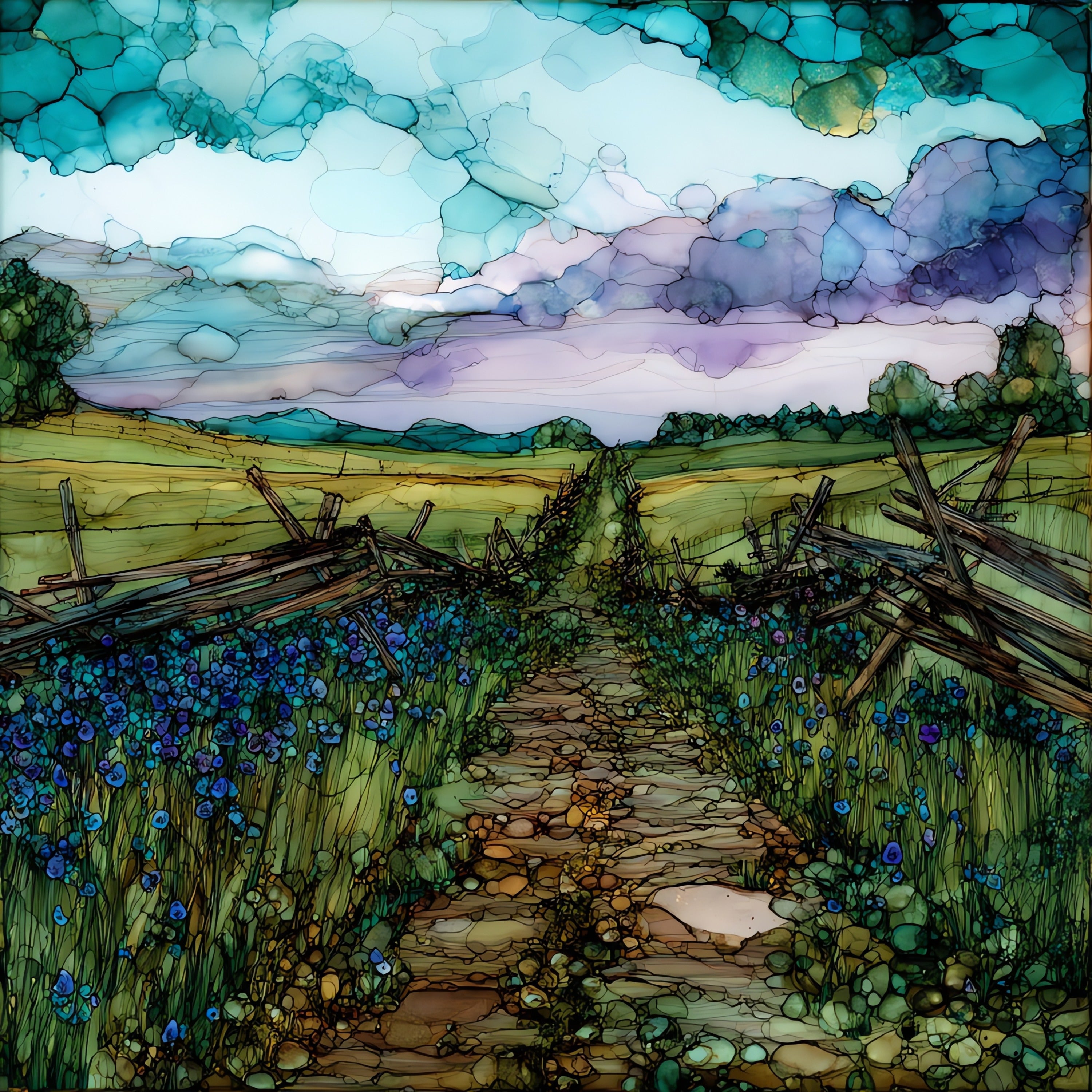 the Antietam Cornfield split — ceramic art tile