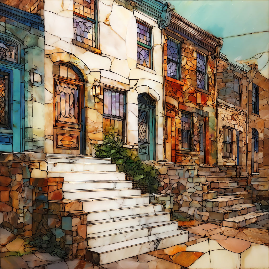 Federal Hill rowhouses — ceramic art tile