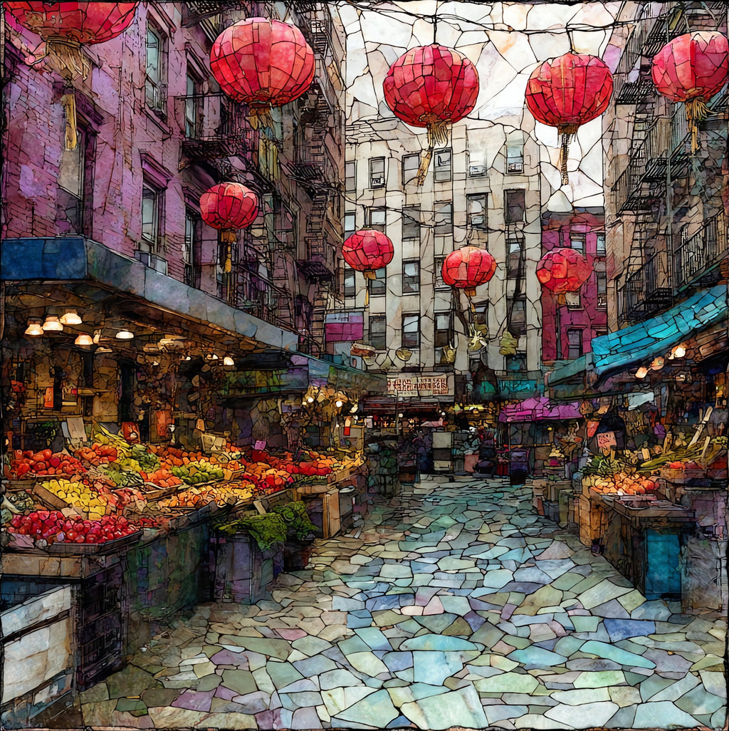 Chinatown's Mott Street market — ceramic art tile