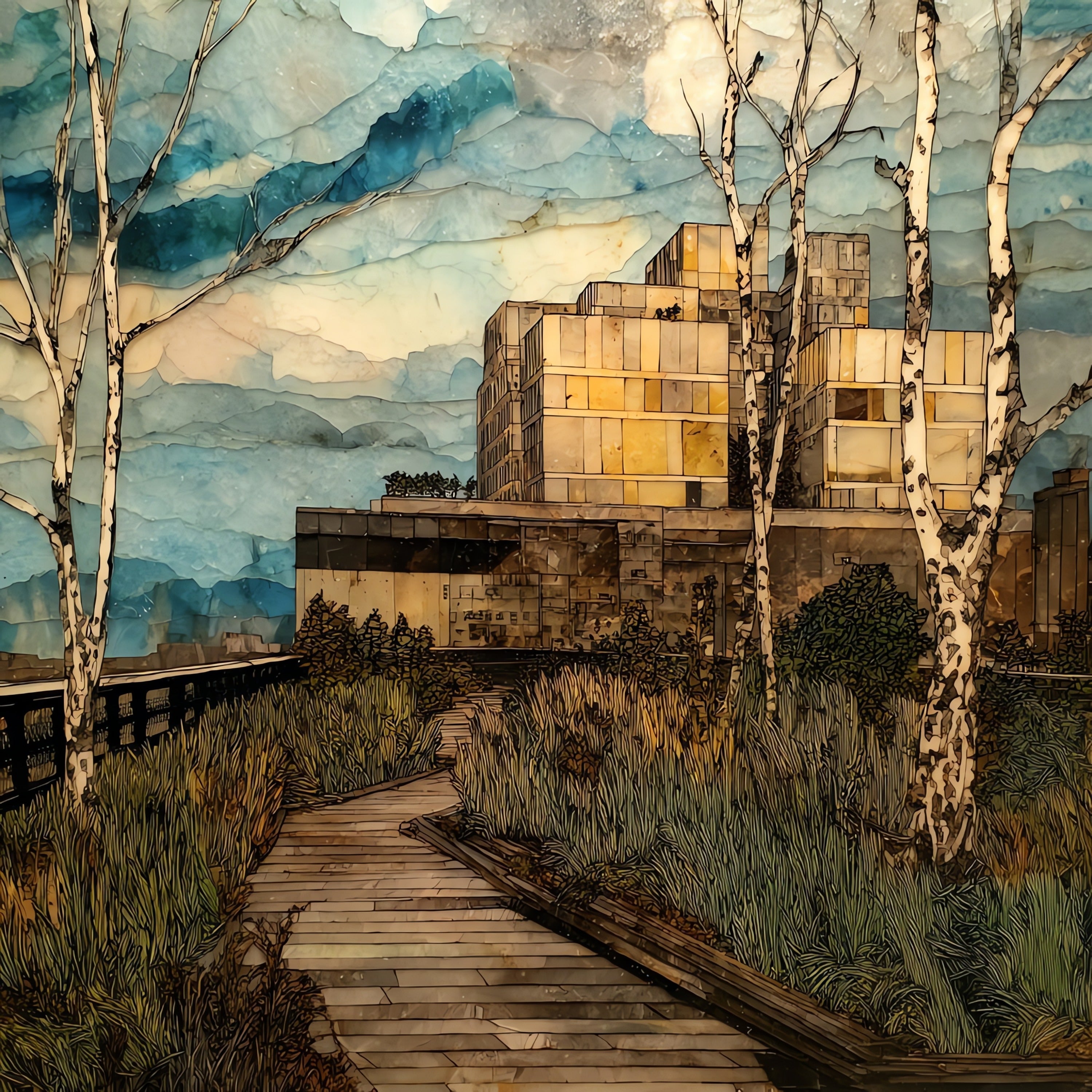 the High Line elevated park — ceramic art tile