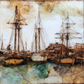 Mystic Seaport tall ship masts — ceramic art tile