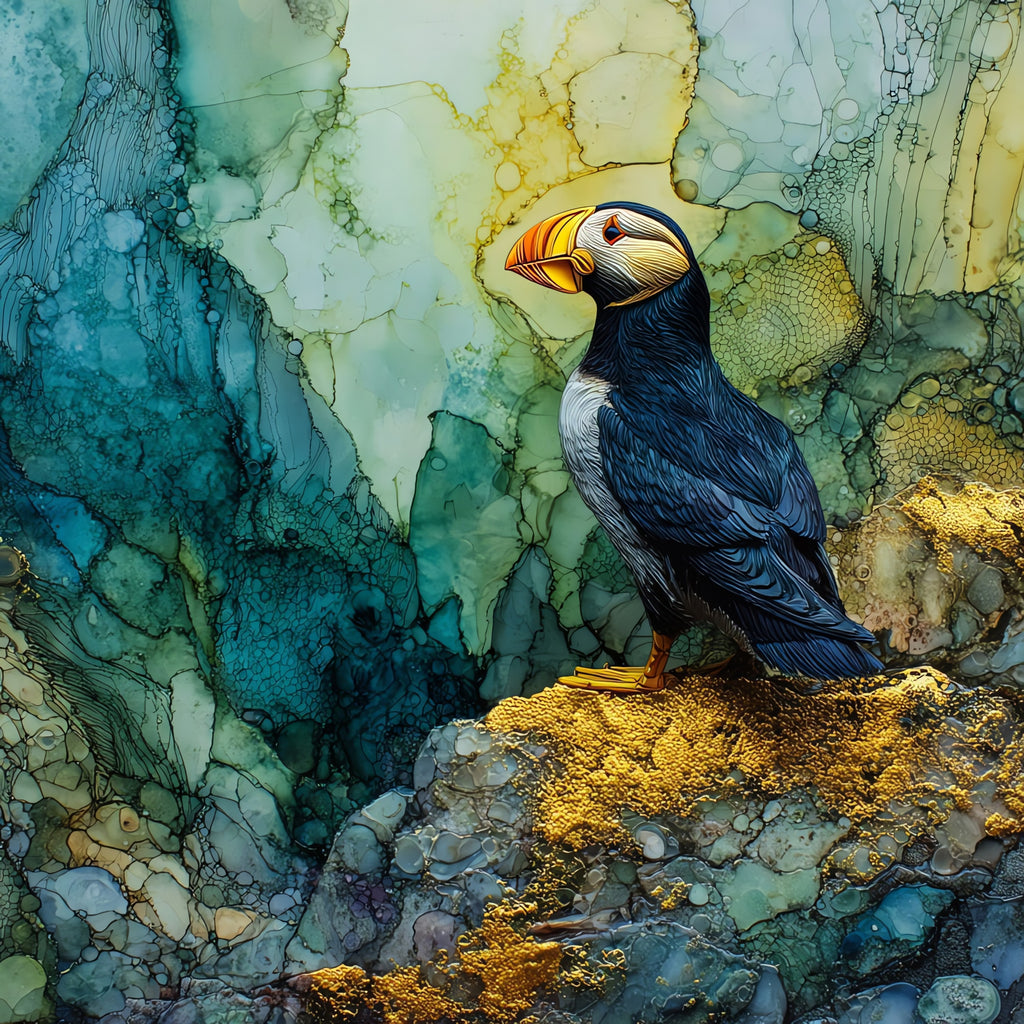 a Pribilof Islands sea cliff — ceramic art tile