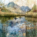 kayakers on the still water of — ceramic art tile
