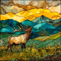 Elk bugling at Estes Front Range — ceramic art tile
