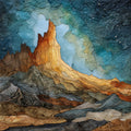 Slim Buttes layered badlands — ceramic art tile