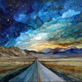 the Loneliest Road US-50 sign beside — ceramic art tile