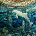 the Mystic Aquarium beluga — ceramic art tile