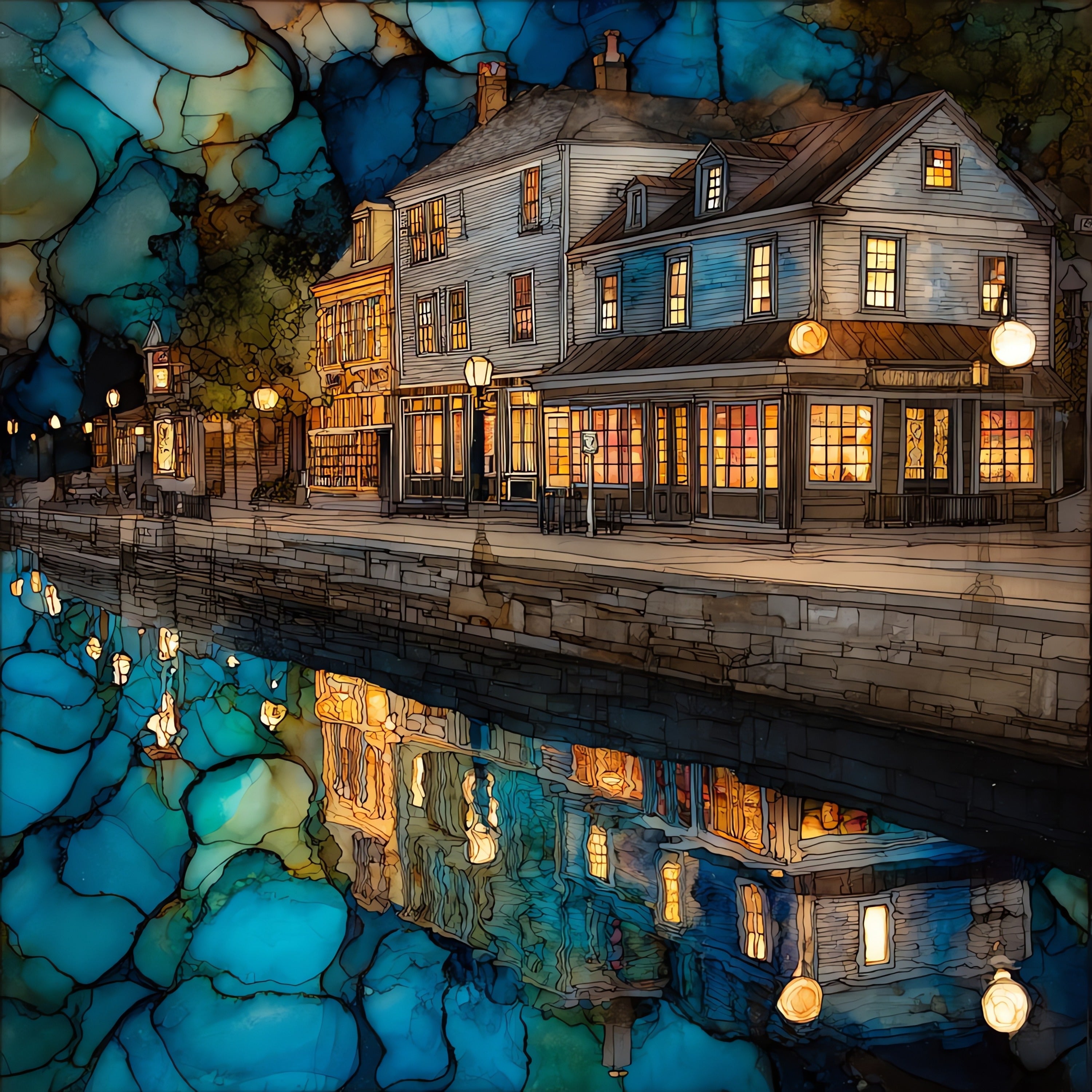 Bannister's Wharf — ceramic art tile