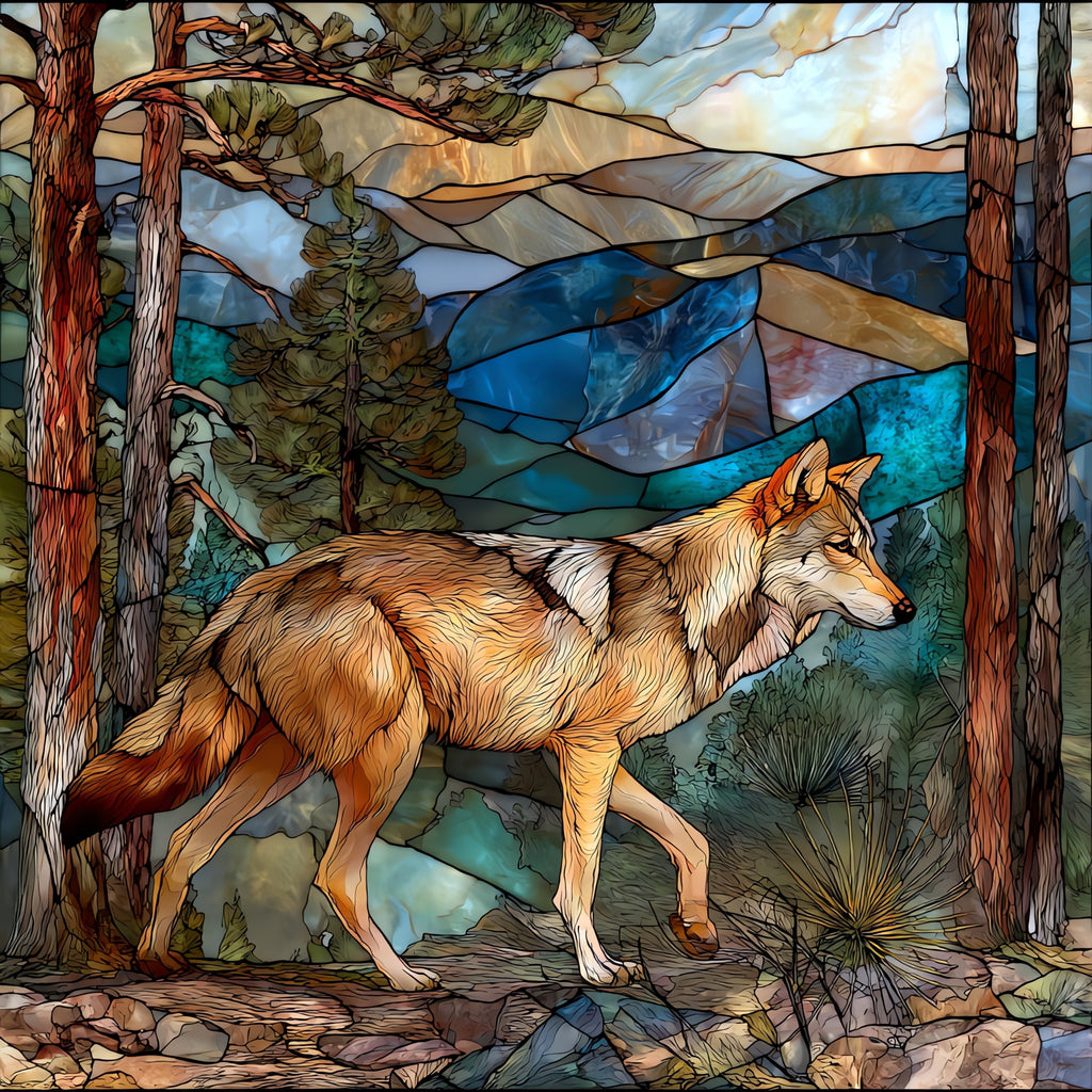 a Mexican gray wolf — ceramic art tile